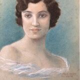 Portrait hommage de 1942 au pastel