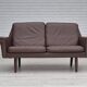 1970s, Danish 2-seater sofa, original brown leather.