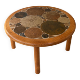 Vintage Teak and Ceramic couchtable by Tue Poulsen, Haslev
