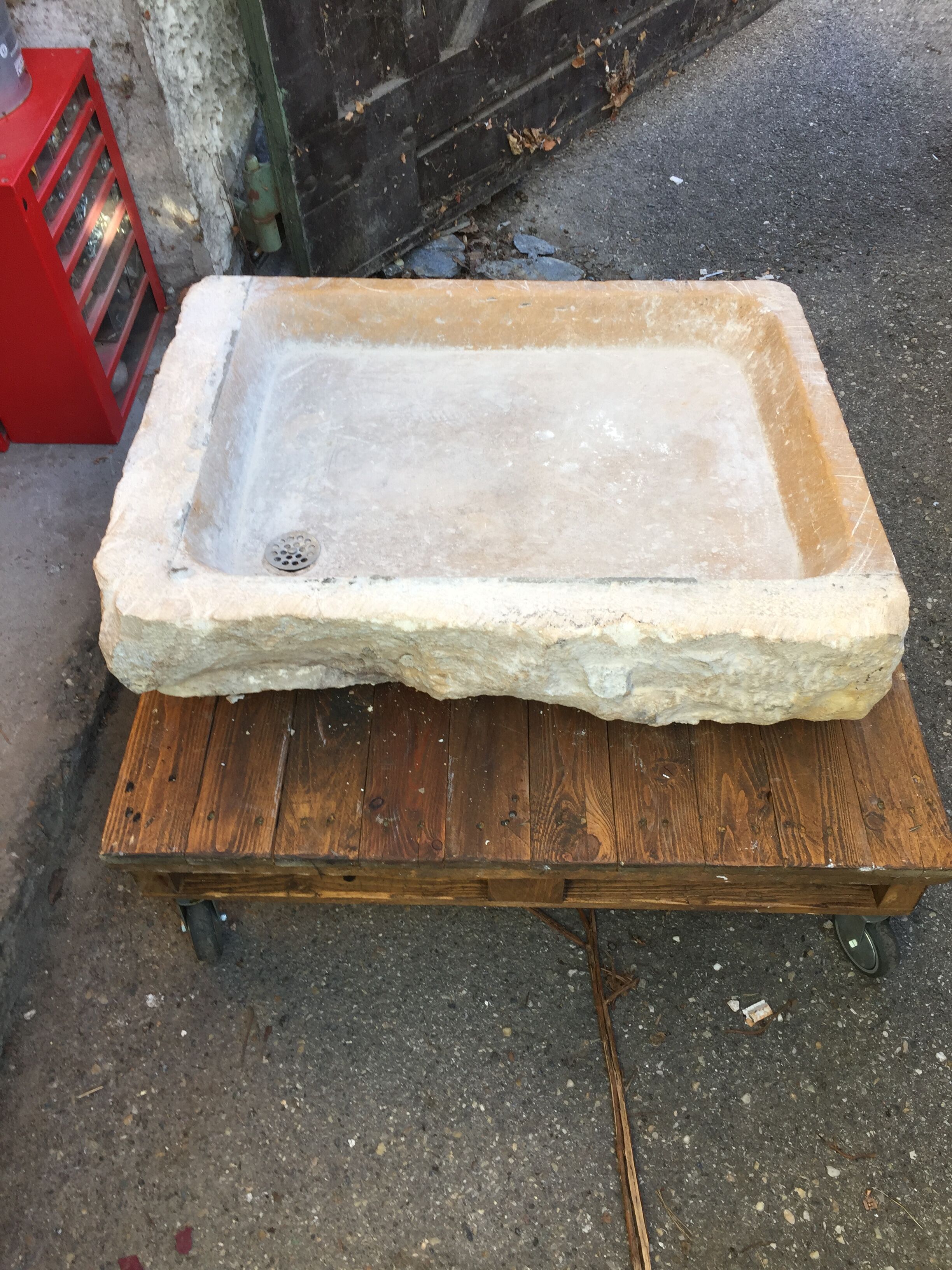 Dressed stone sink