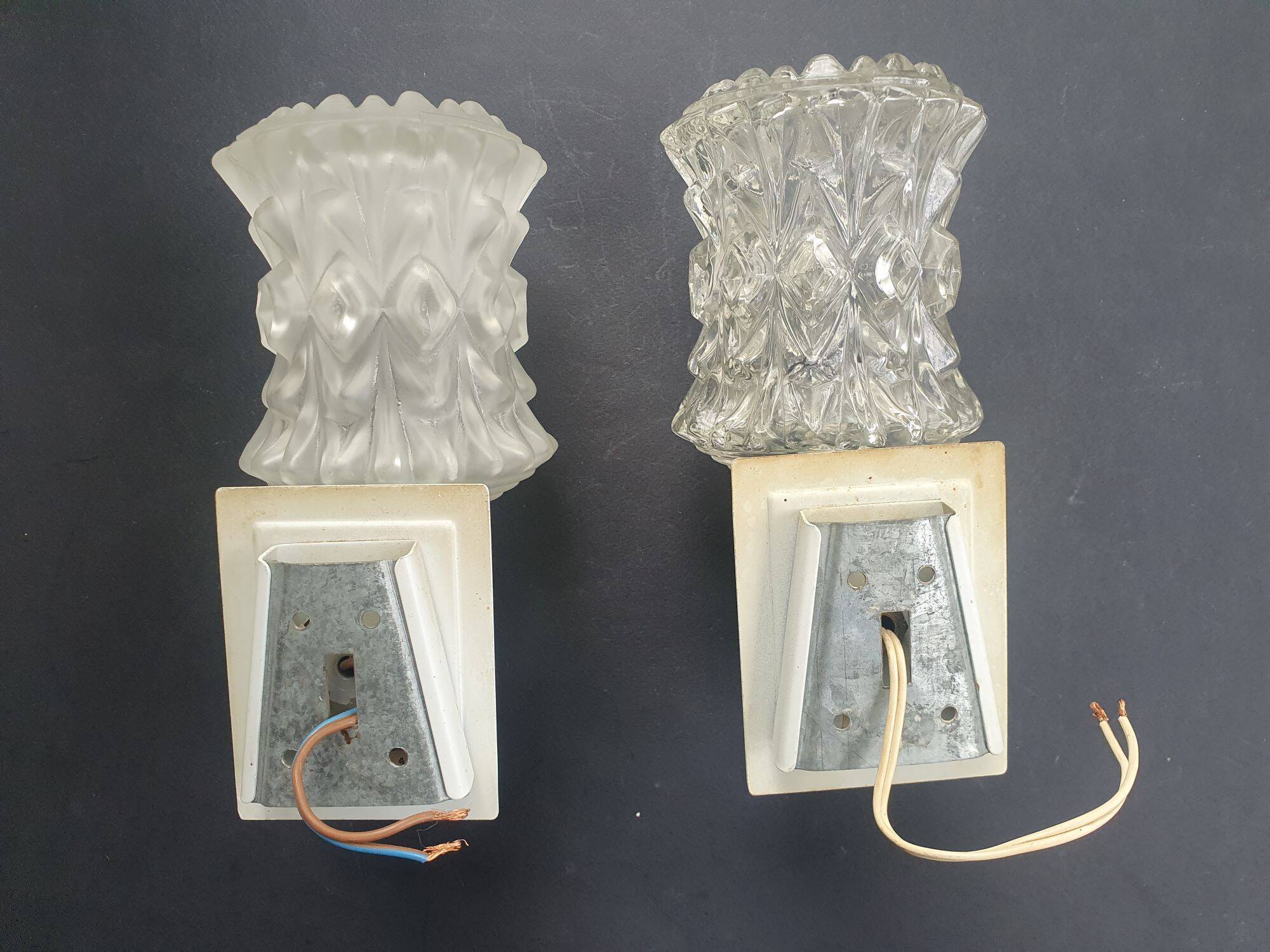 Pair of vintage Italian chrome wall lights by Targetti 1970