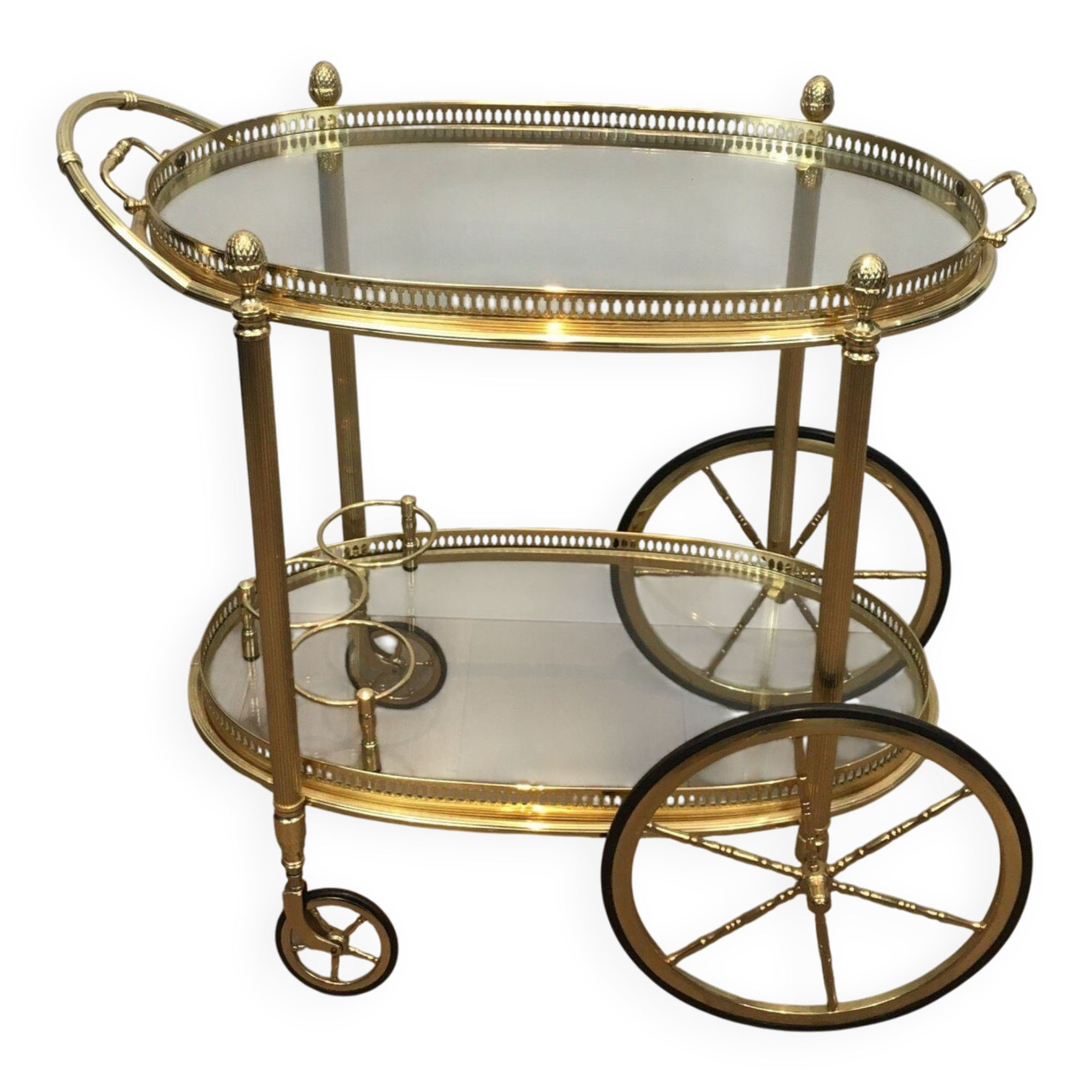Oval brass trolley from Maison Baguès.