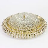 Hillebrand wall sconce in brass, glass, and Lucite beads, Germany, 1960s.