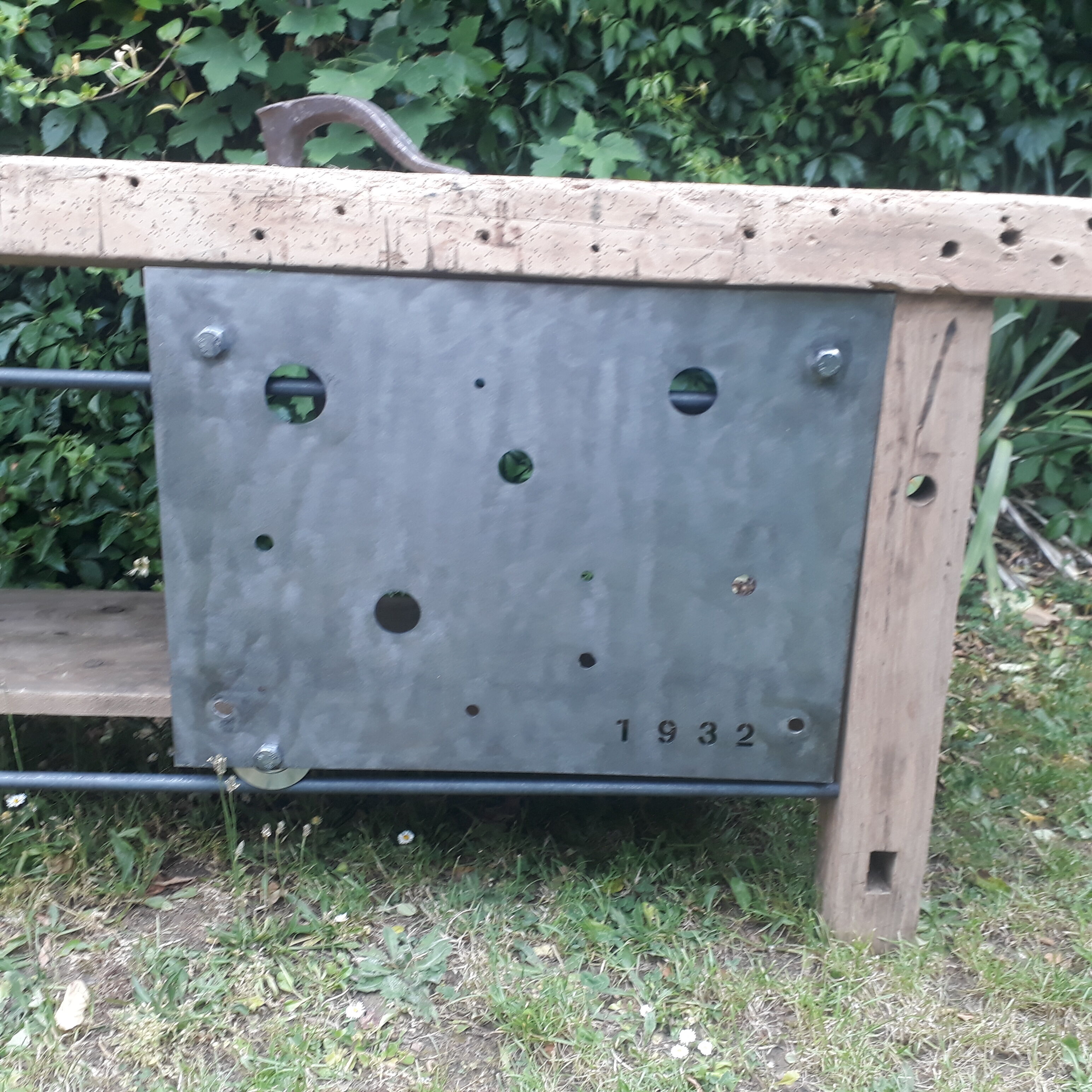 Renovated old industrial workbench