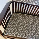 Art Nouveau style bench - Jacquard fabric