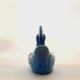 Pair of vintage peacock statues, Aldo Londi for Bitossi, Rimini blue series.