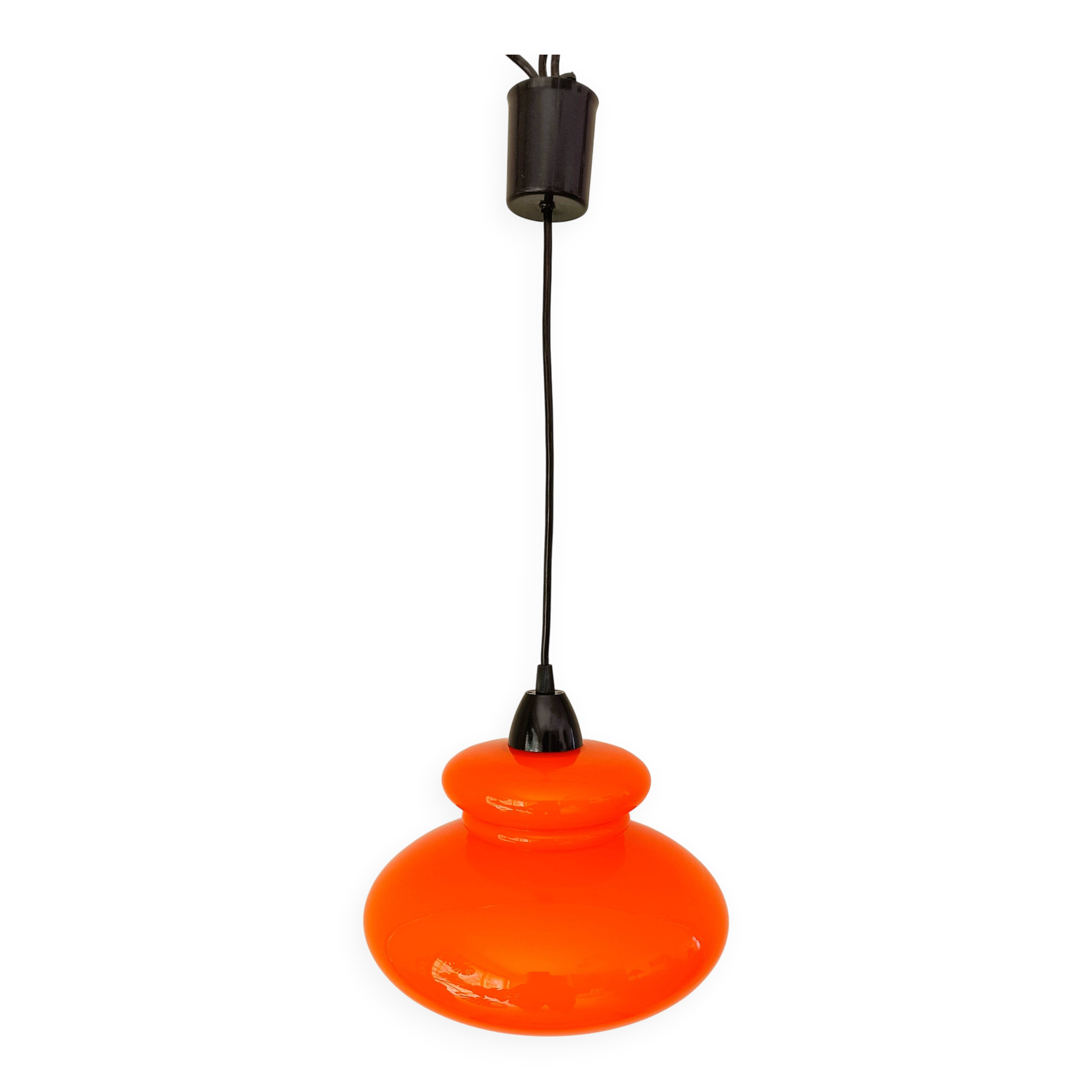 Lustre opaline orange années 70