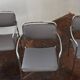 4  Reupholstered Vintage Chairs Chrom GDR 70s