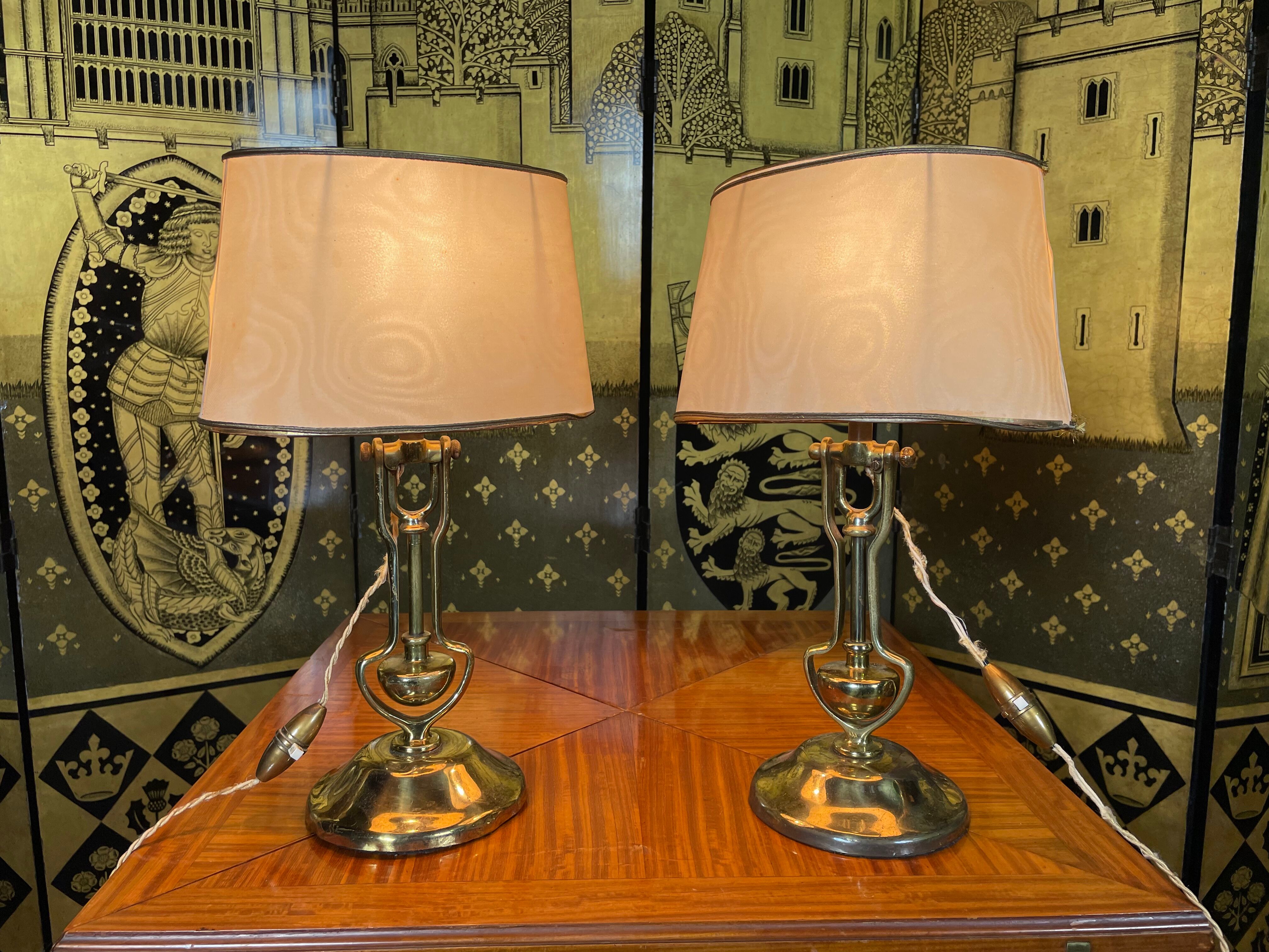 Pair of brass lamps 1960