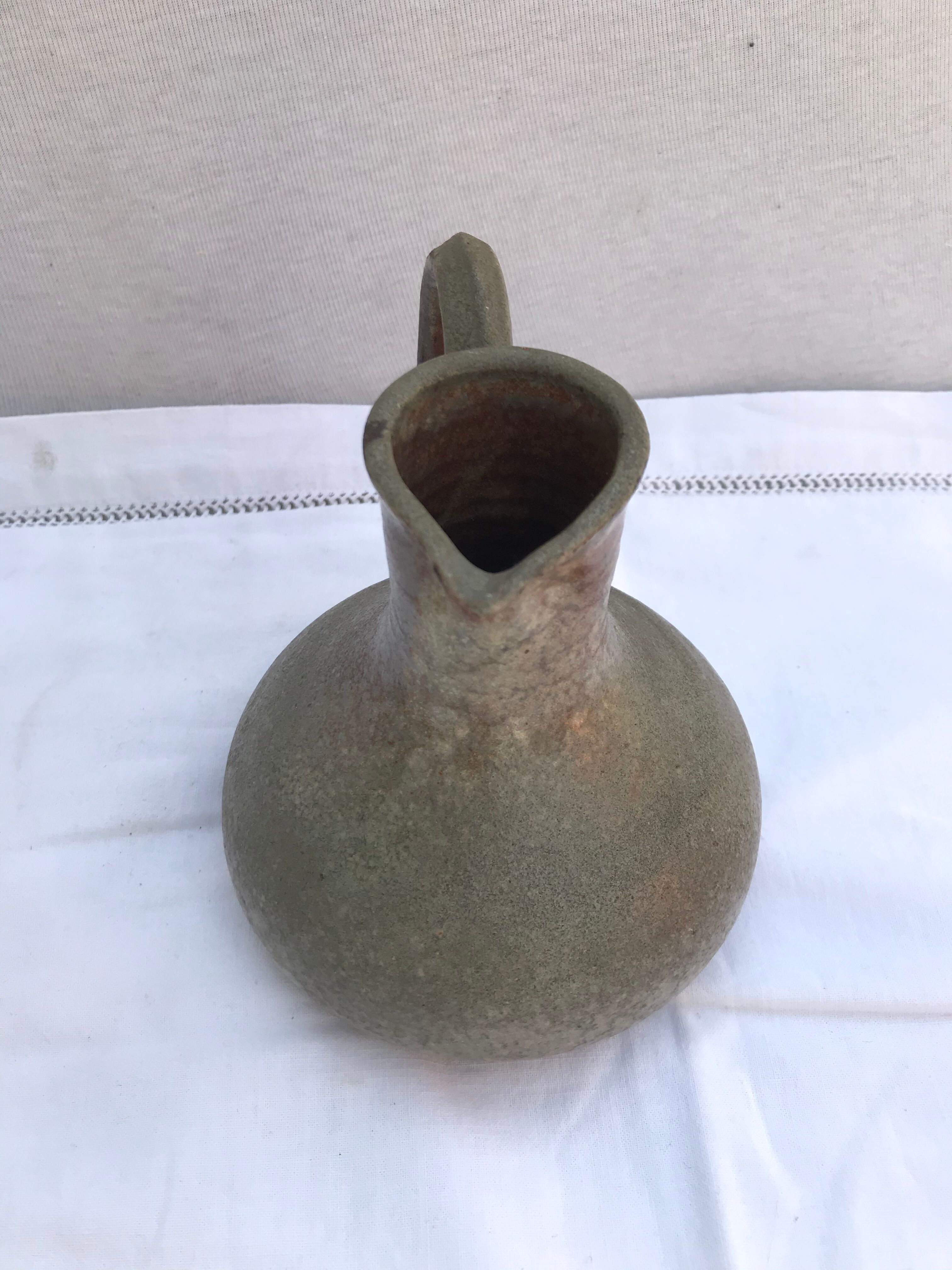 Pair old pitcher poceram cissin ouaga grey sandstones - vintage brown