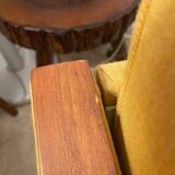 Fauteuil vintage jaune moutarde, 1950