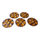 5 oyster plates in slipware