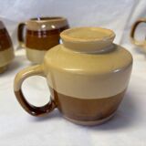Set of 4 glazed stoneware cups