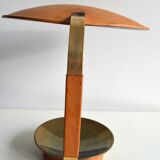 Lampe cuir et laiton 70's