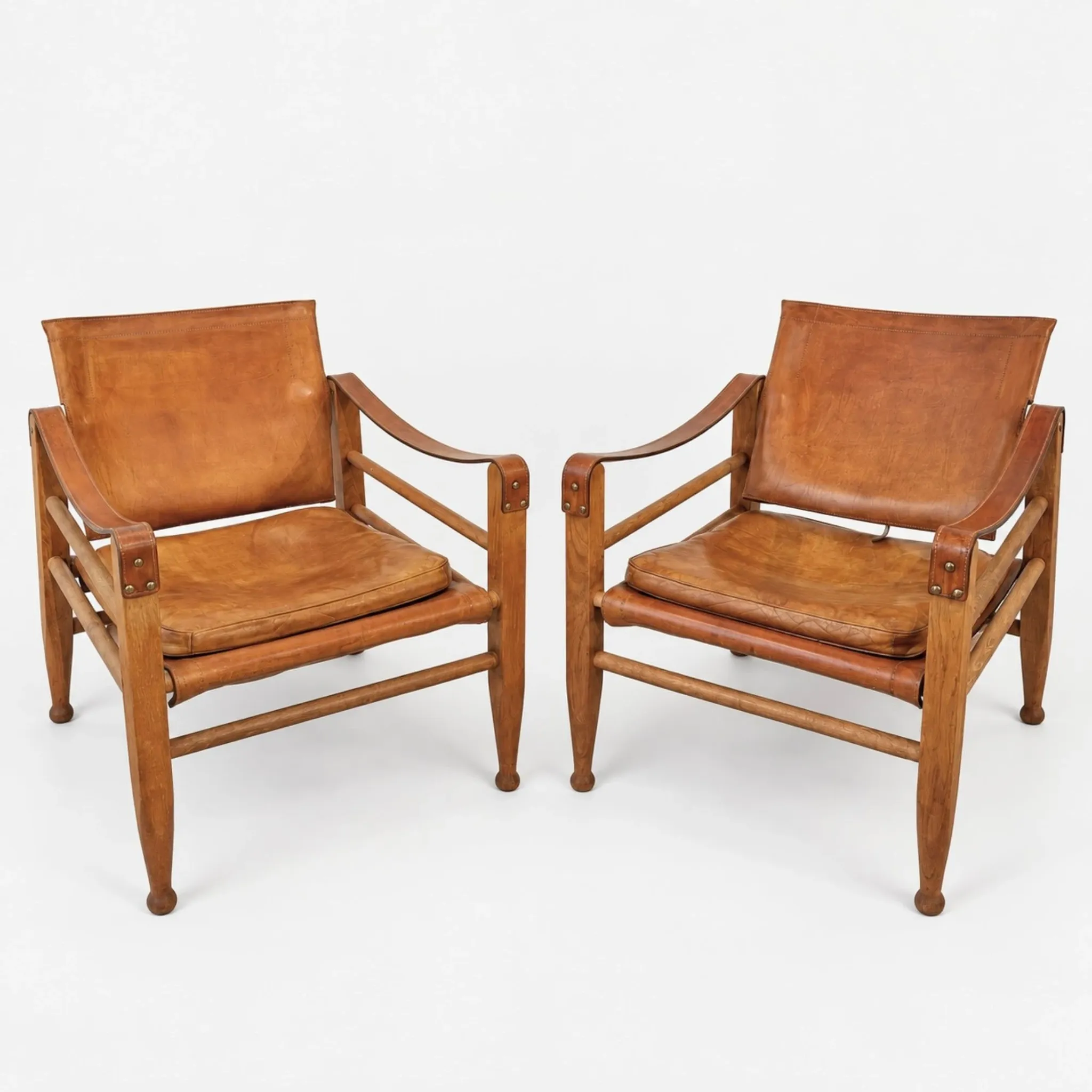 Fauteuils Safari cognac par Kaare Klint