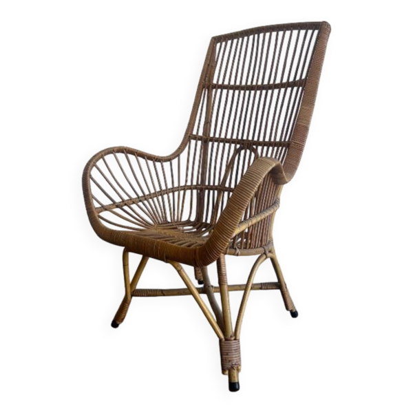 Chaise/siège monoplace/fauteuil vintage en osier