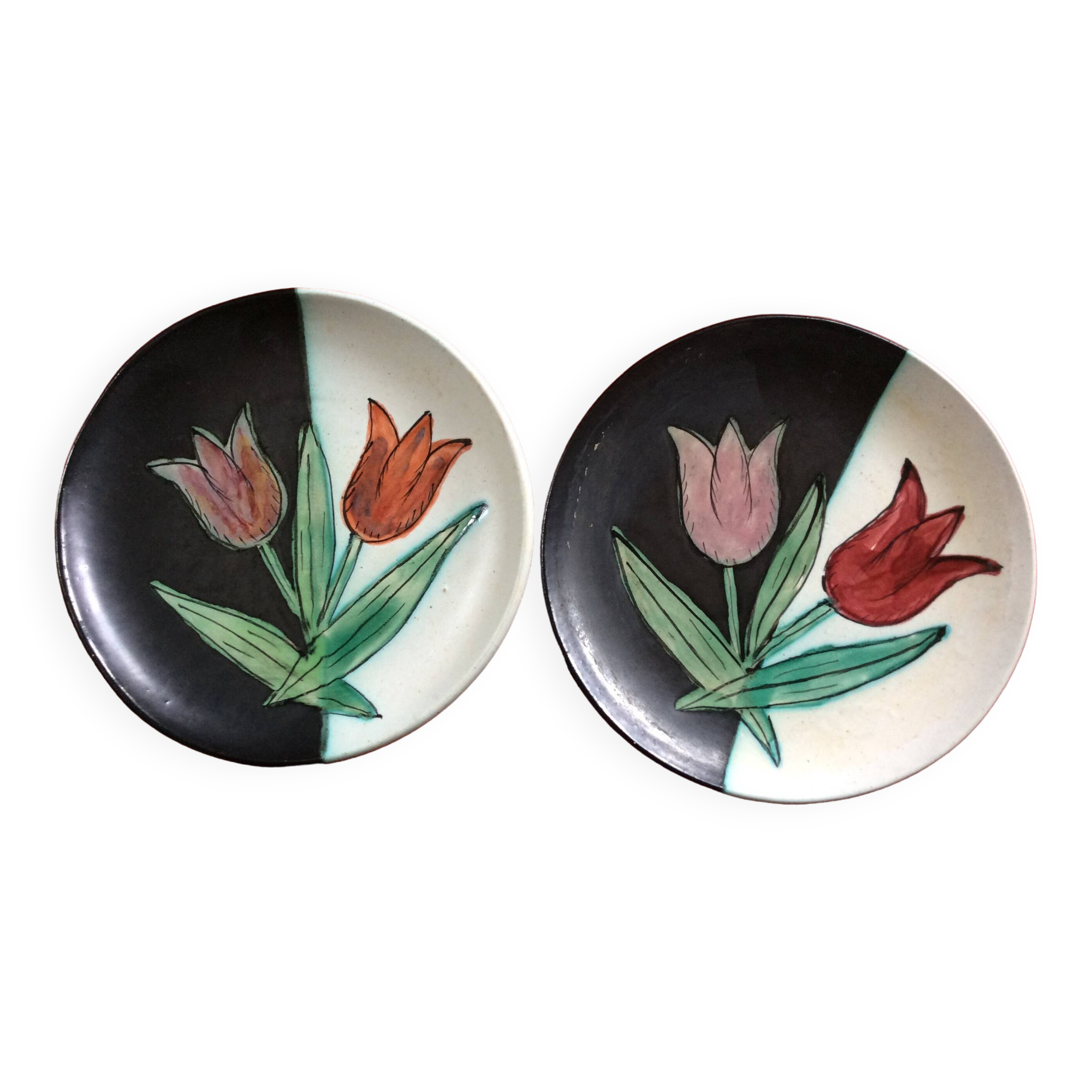 Paire assiettes cerenne vallauris