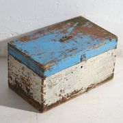 Small antique painted pine chest – Poland, around 1930