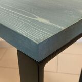 Console tray wood base footing steel
