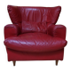 Vintage red leather Lounge Chair by Calia Italia, 1990s