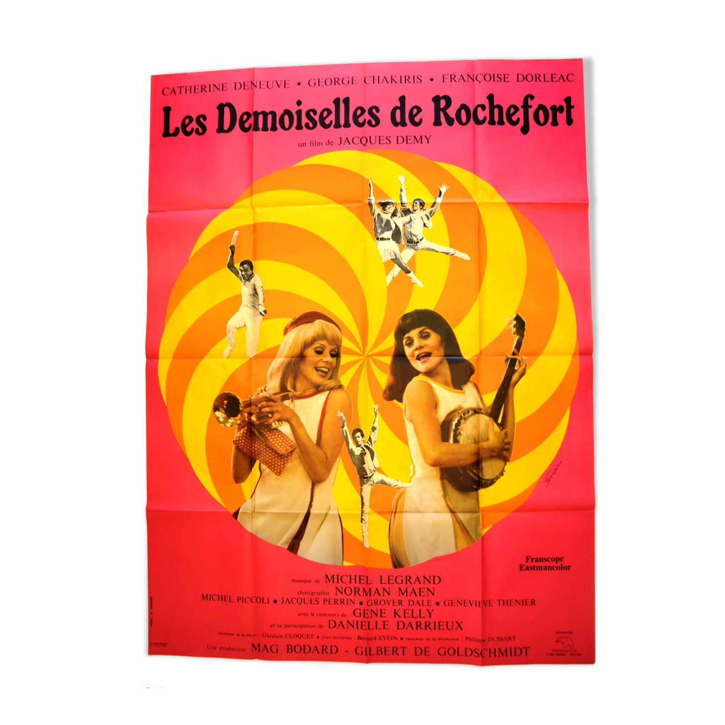 Original film poster "Les Demoiselles de Rochefort" 1976 Catherine Deneuve, Dorléac...