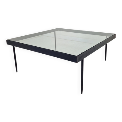 Table basse ''G4A'' de Janni Van Pelt en acier et verre, Pays-Bas 1958