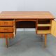 Danish mid-century modern teak writing desk with oak legs, 1960s