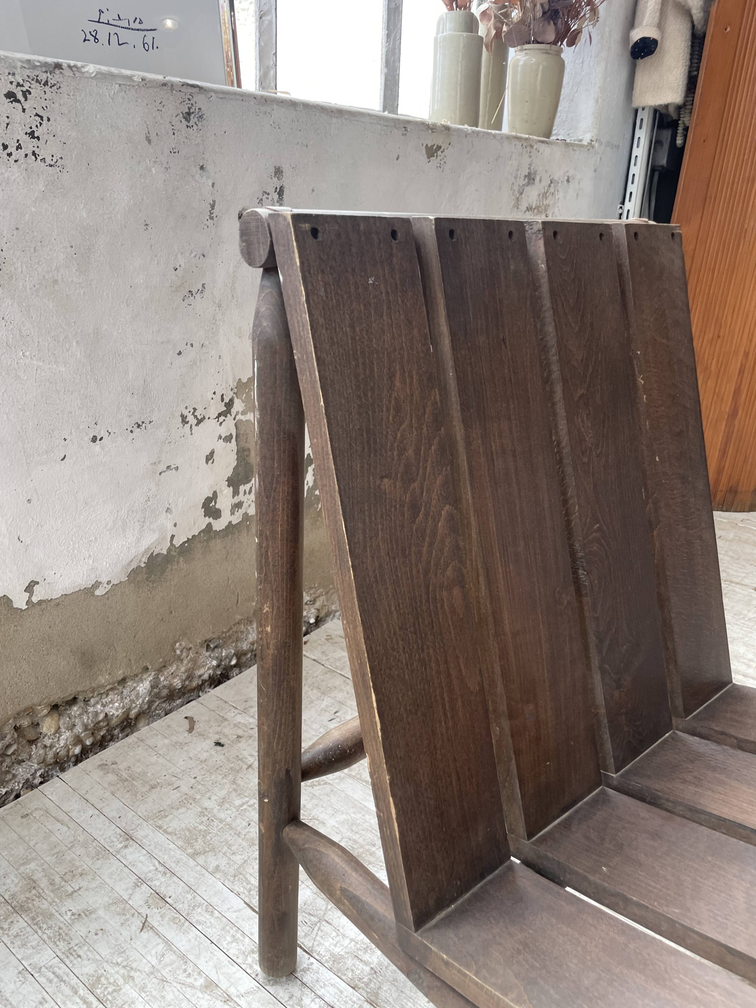 Modernist oak armchair