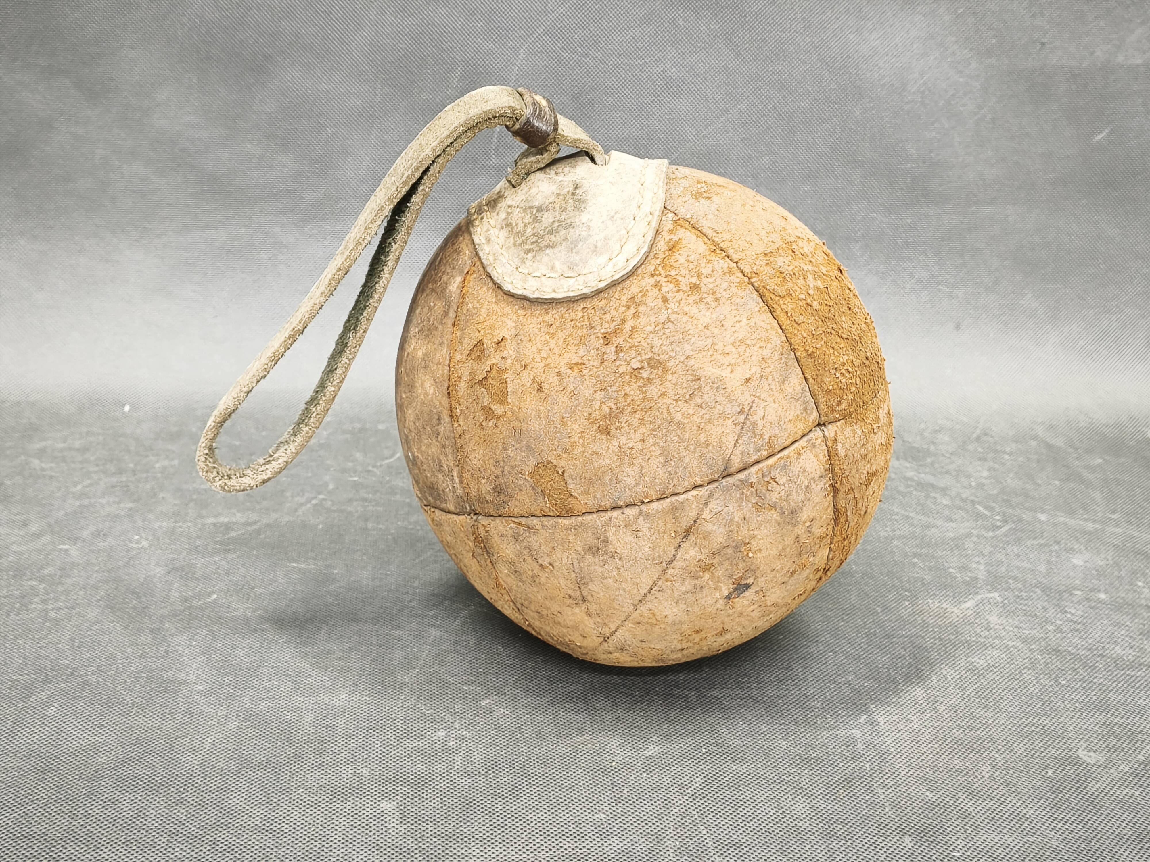 1940s Leather Boxing Gloves and Punching Ball, Czechoslovakia