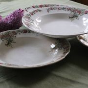 Soup plates x4, Onnaing, Guirlande model, 19th century