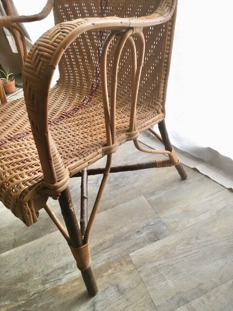 Fauteuil en rotin d'époque