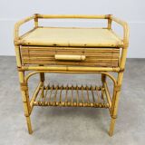Vintage rattan bedside 60s