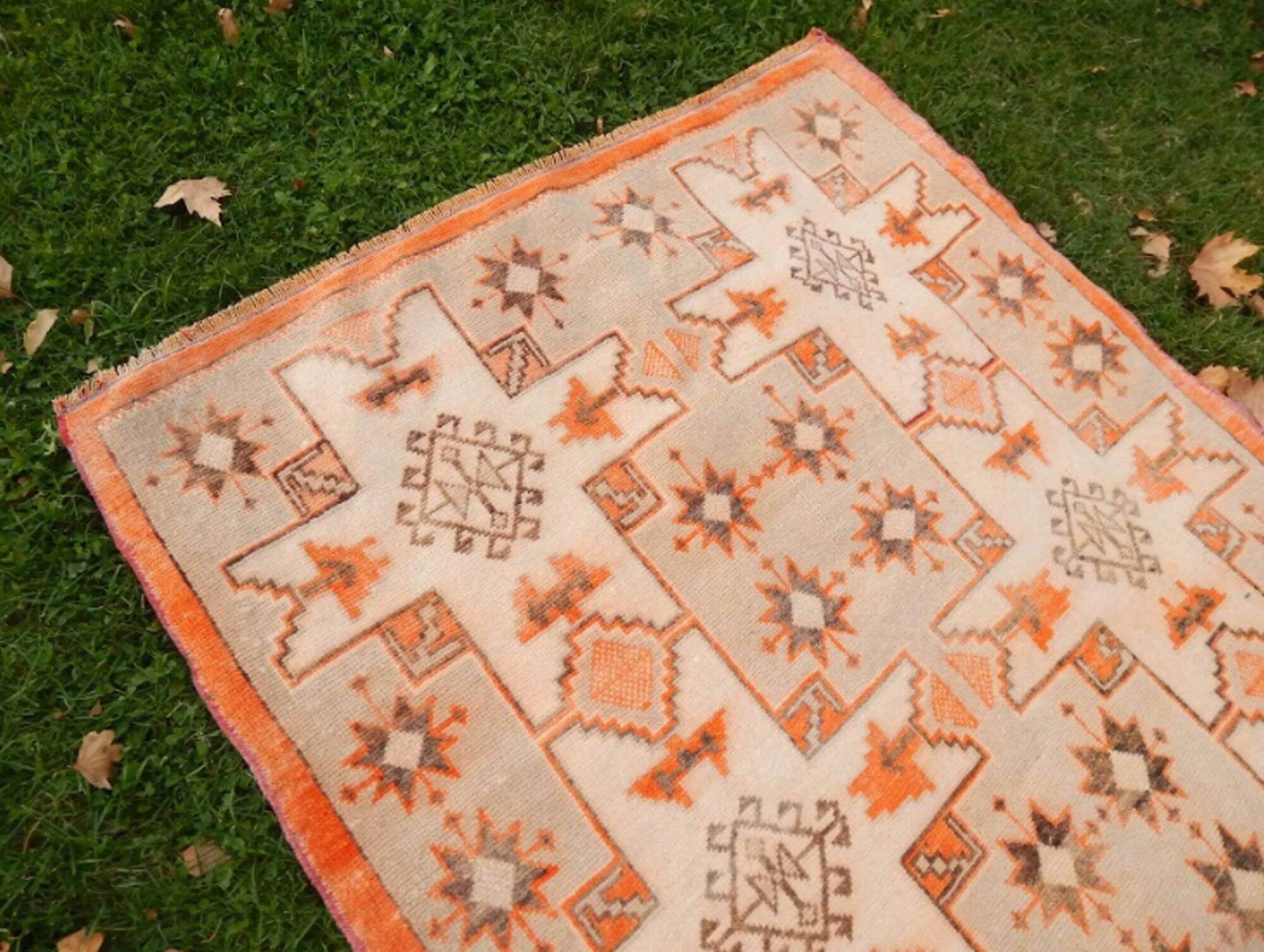 Vintage Turkish Oushak rug 128x258 cm