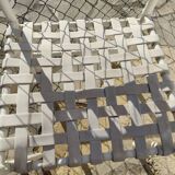 4 chairs & 2 vintage woven lounge armchairs triconfort, 1980 France