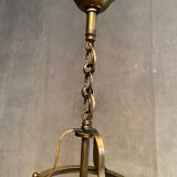 Brass vestibule lantern chandelier and glass cylinder
