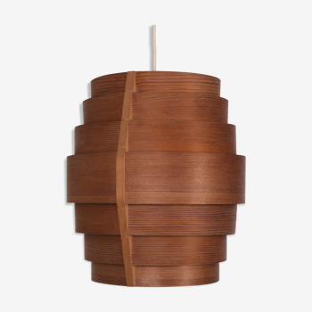 Hans Agne Jacobssen Hanging Lamp in Plywood 1960s Sweden