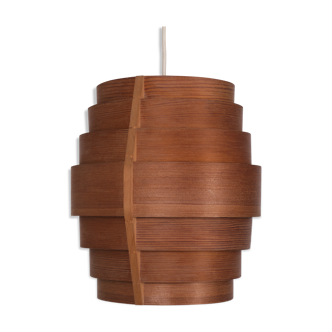 Hans Agne Jacobssen Hanging Lamp in Plywood 1960s Sweden