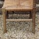 French antique turned wooden bobbin chair with rush seat