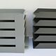 Two vintage lacquered steel desk sorters