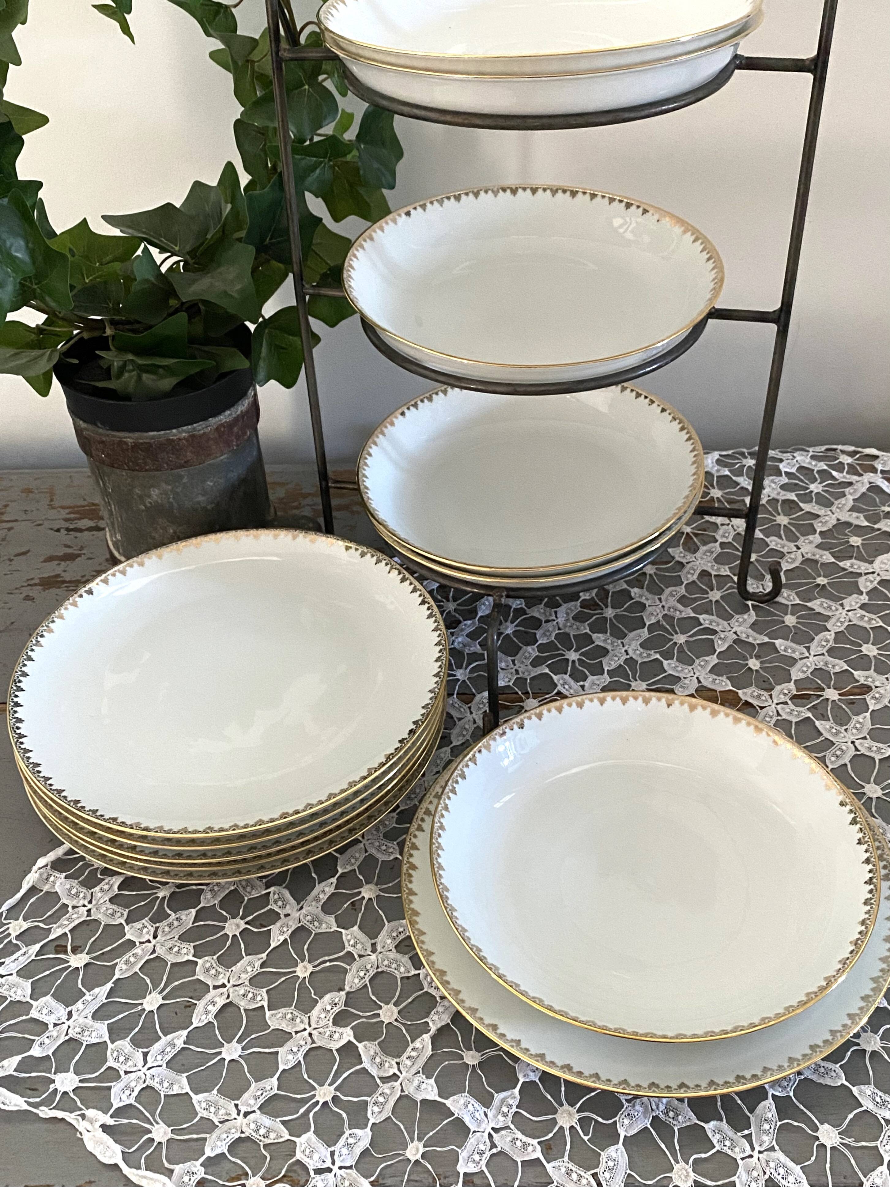 Limoges porcelain soup plates