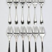 12 dessert forks Christofle Boréal by Luc Lanel, silver-plated metal
