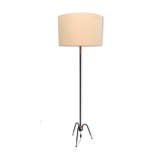 Floor lamp model 641 on metal tripod patinated rifle and elements in lunel brass