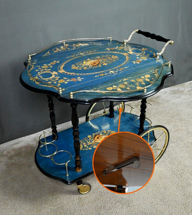 Service trolley in marquetry from Sorente, Italy – 1960
