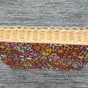 Wicker and wood tray