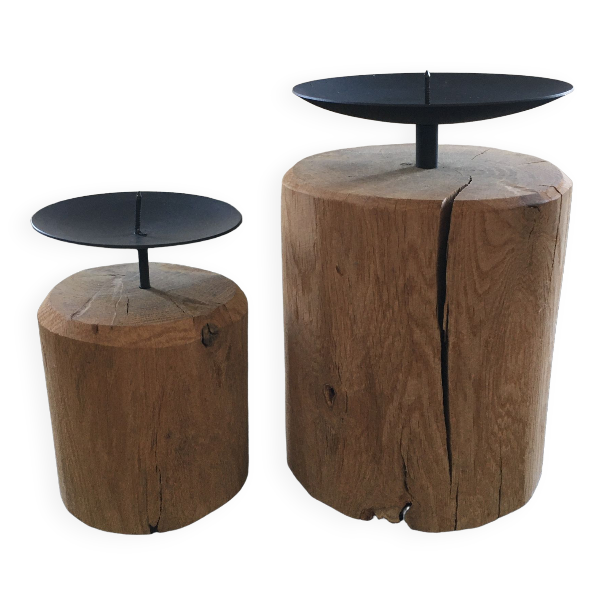 Pair of brutalist candlesticks