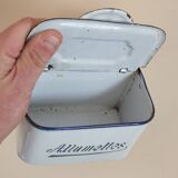 old matchbox in enameled sheet metal