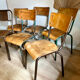 Lot de 6 chaises d’école rénovées 