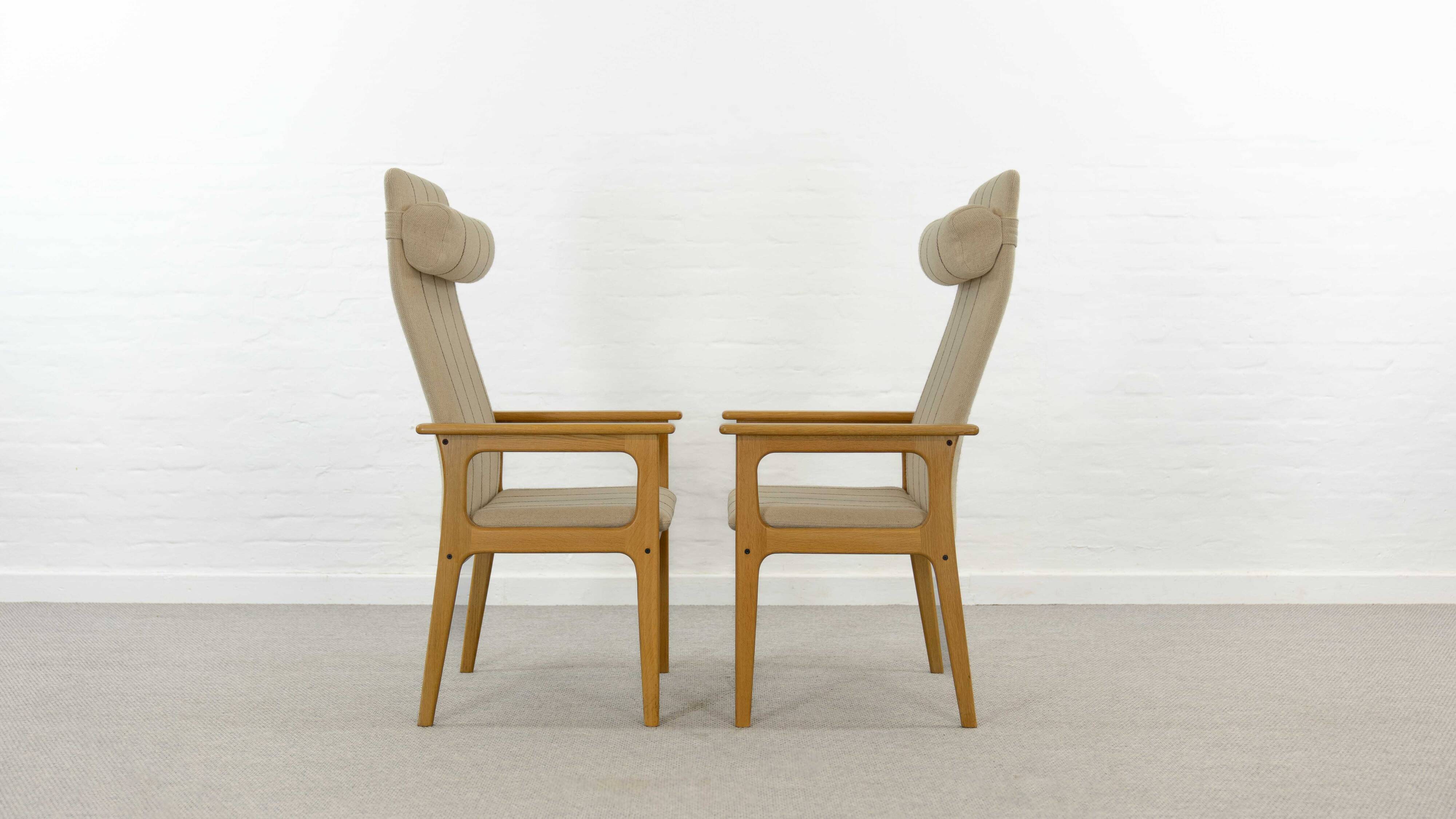 Pair of danish highback chairs by domus danica