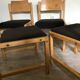 Set of 4 vintage chairs 1980's in beech, thermoformed on the back