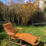 Chaise longue en rotin